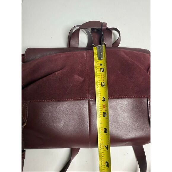 Kiomi Women’s Leather Suede Backpack Burgundy 11” X 10” See Description main image 5